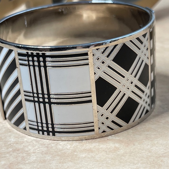 COACH Silver 1.5" Black and white Enamel Patchwork - Picture 5 of 6